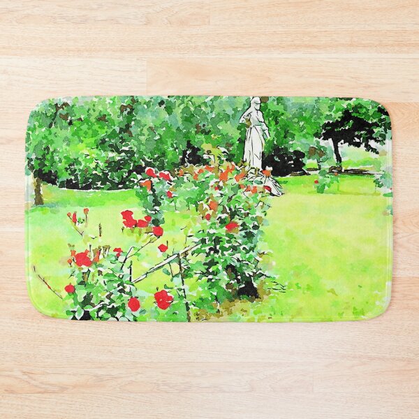 Item preview, Istituto Emiliani: red roses plants and saint monument in the garden designed and sold by Giuseppe Cocco.