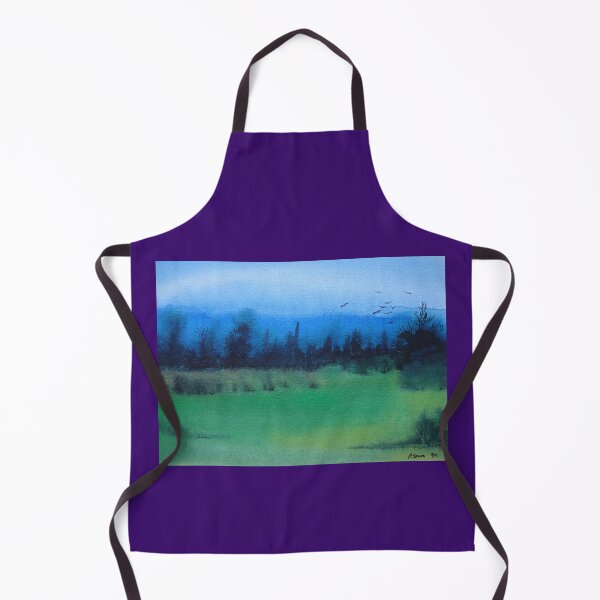 Item preview, blue and green black spooky woodland stylized designed and sold by pollywolly.