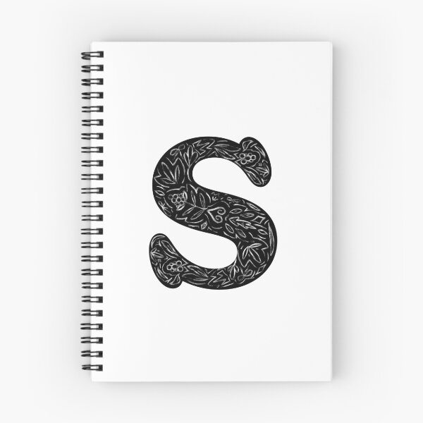 Item preview, Black Floral S Initial / Monogram designed and sold by MessyBestie.