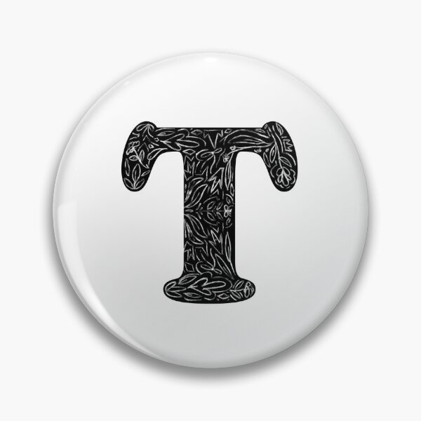 Item preview, Black Floral T Initial / Monogram designed and sold by MessyBestie.