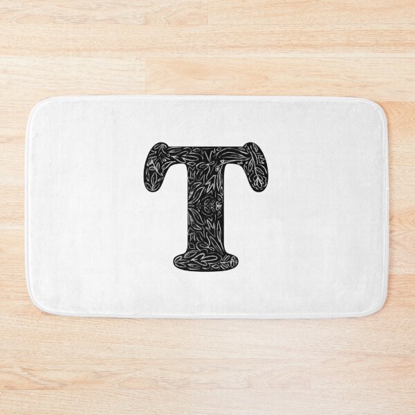 Item preview, Black Floral T Initial / Monogram designed and sold by MessyBestie.