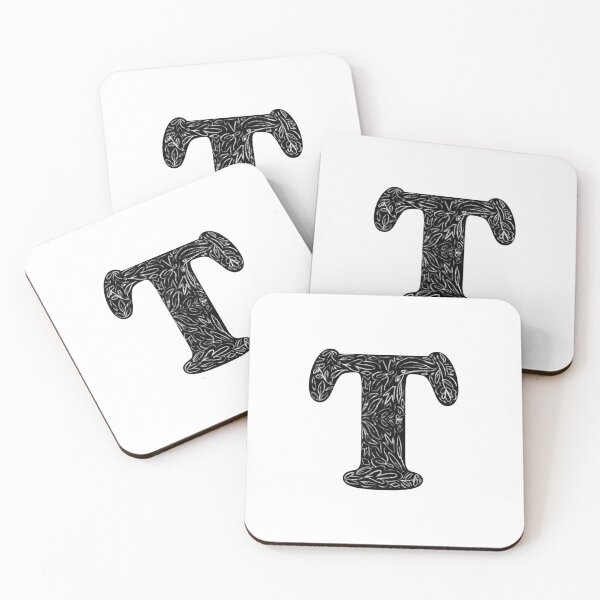 Item preview, Black Floral T Initial / Monogram designed and sold by MessyBestie.