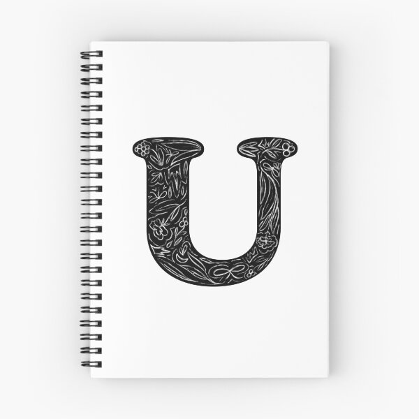 Item preview, Black Floral U Initial / Monogram designed and sold by MessyBestie.