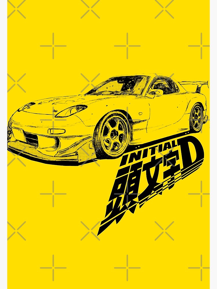 Initial D Manga Panel AE86 VS RX7 Art Board Print for Sale by