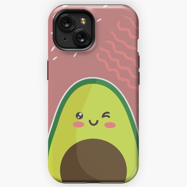 iPhone 14 Baby Avocado Cow Aesthetic Guacamole Line Art Flowers Case