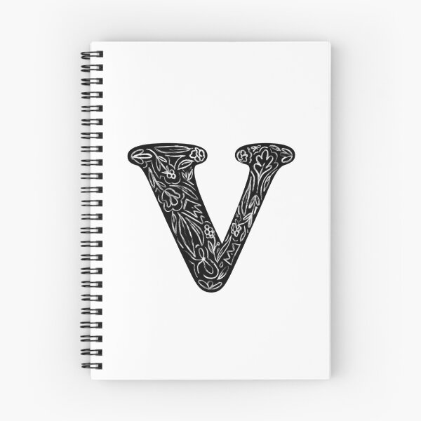 Item preview, Black Floral V Initial / Monogram designed and sold by MessyBestie.