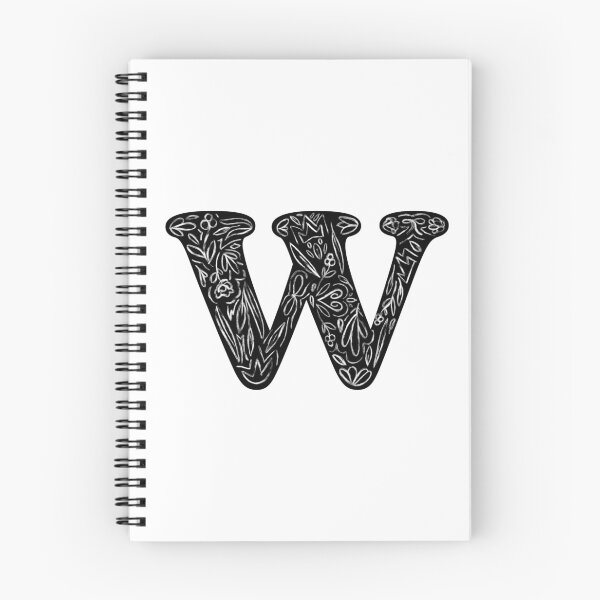 Item preview, Black Floral W Initial / Monogram designed and sold by MessyBestie.