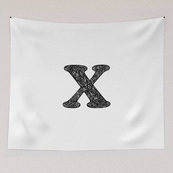 Item preview, Black Floral X Initial / Monogram designed and sold by MessyBestie.