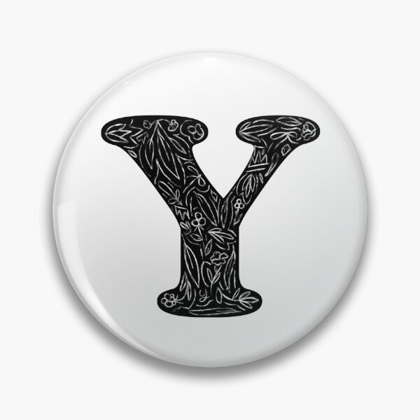 Item preview, Black Floral Y Initial / Monogram designed and sold by MessyBestie.