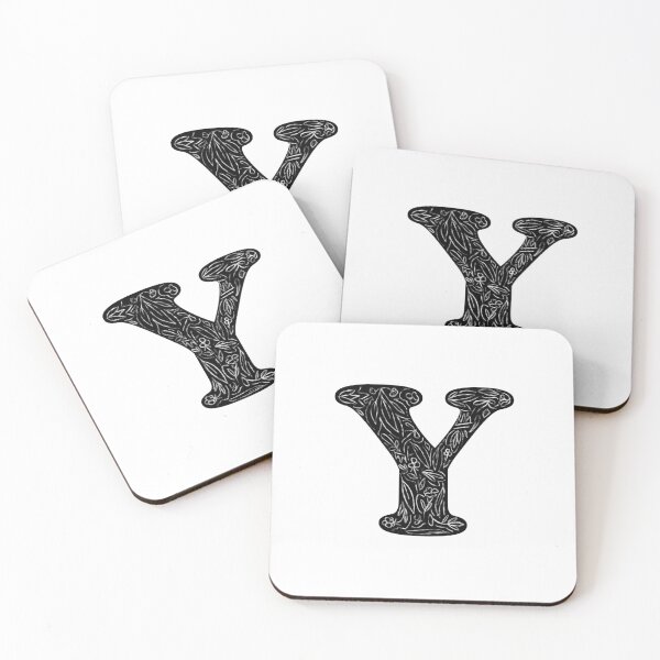 Item preview, Black Floral Y Initial / Monogram designed and sold by MessyBestie.