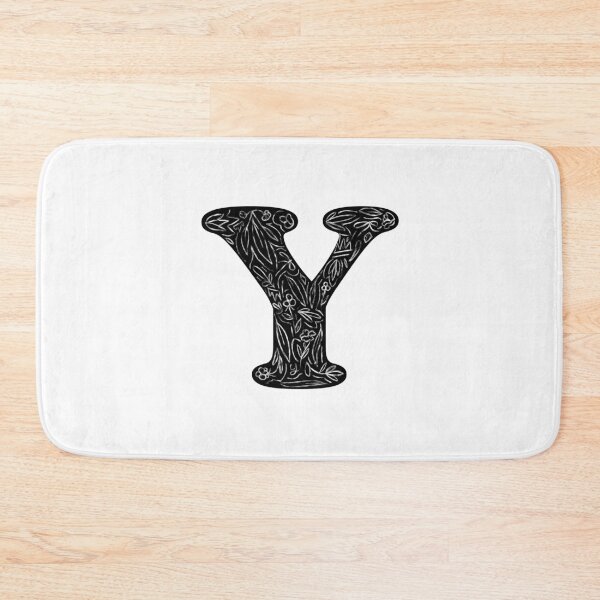 Item preview, Black Floral Y Initial / Monogram designed and sold by MessyBestie.