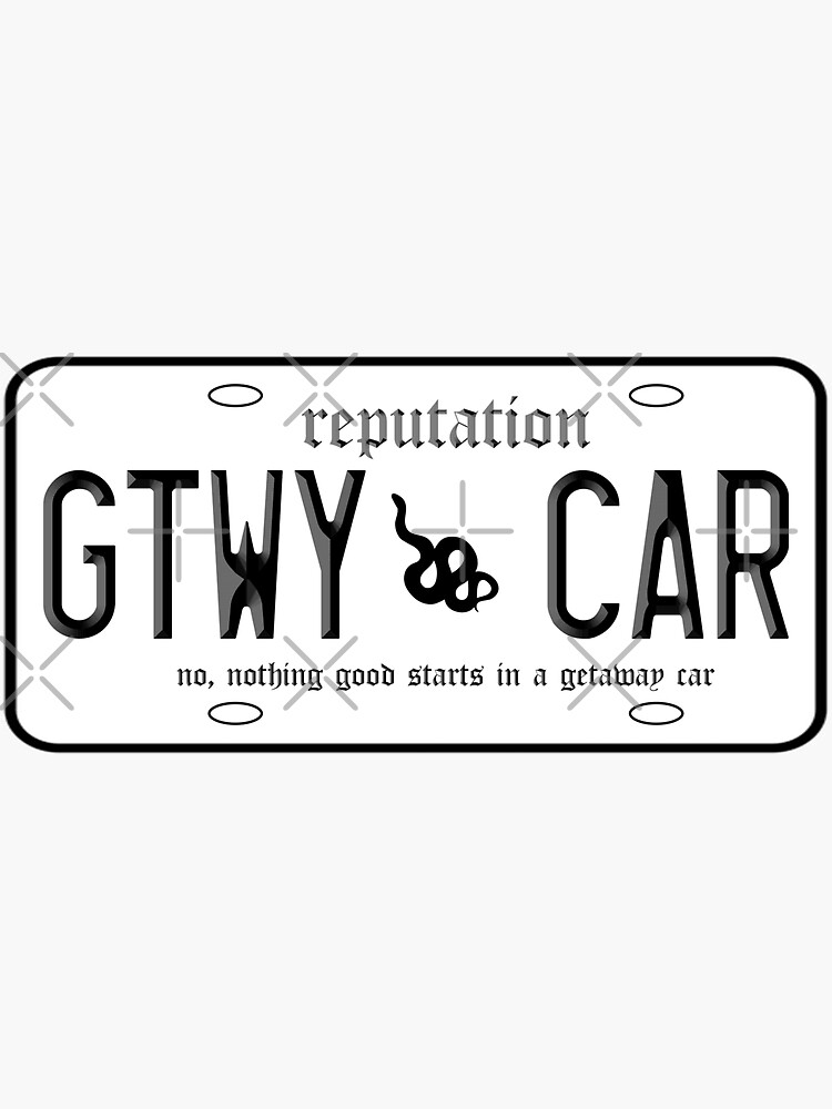 "Getaway Car License Plate" Sticker by themakshack Redbubble