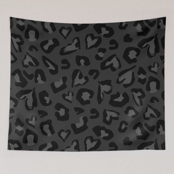 Item preview, black leopard print heart kawaii designed and sold by Gossip Rag.