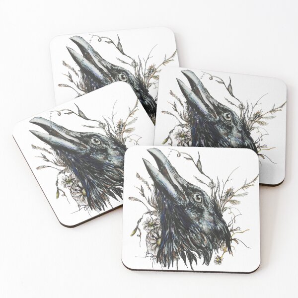 Item preview, Gothic Raven and Wildflowers designed and sold by BrittniBeeArt.