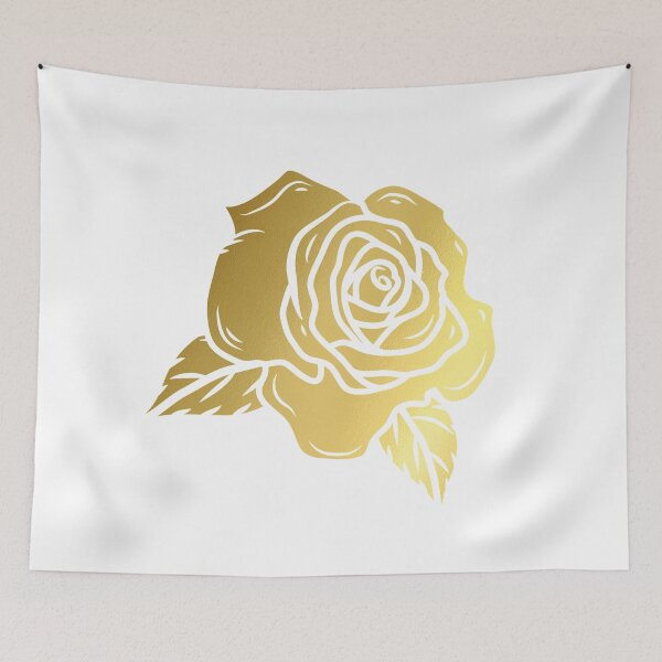 Aperçu de l'œuvre Fleur rose métallique dorée créée et vendue par hearthearts.
