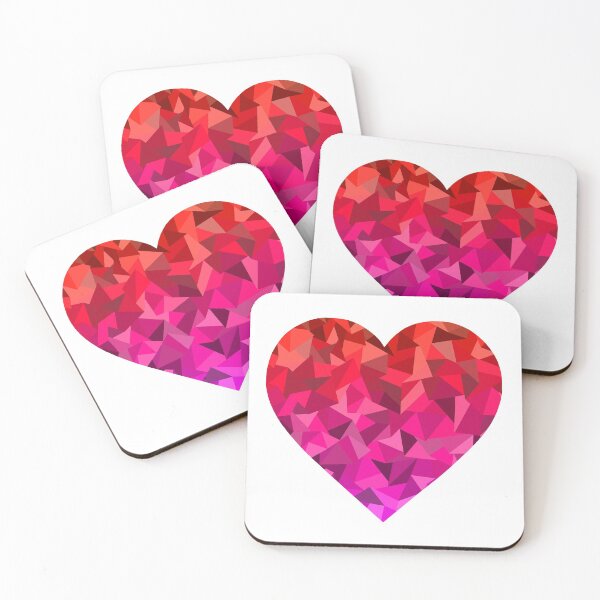 Item preview, Pink and Red Geometric Heart designed and sold by cassikraft.