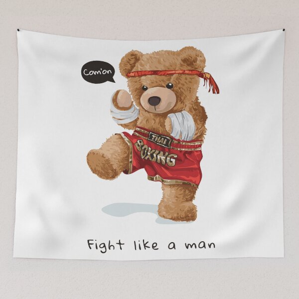 Item preview, Cute Adorable Muay Thai Kickboxing Teddybear designed and sold by ozunu.
