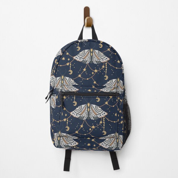 Item preview, Moths, moon and stars in blue and gold designed and sold by neopop.