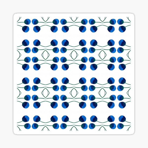 Flowery blue & white pattern5 Sticker