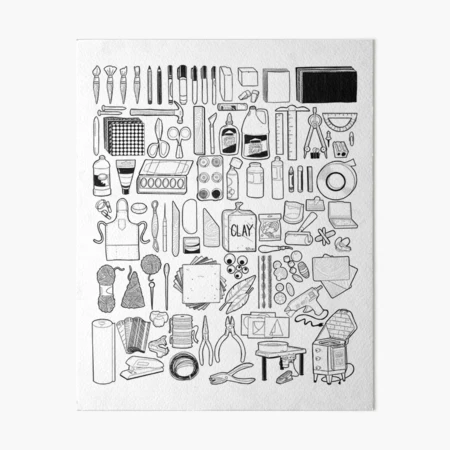 85+ Art Supply Doodles in Black Tote Bag for Sale by thecraftace