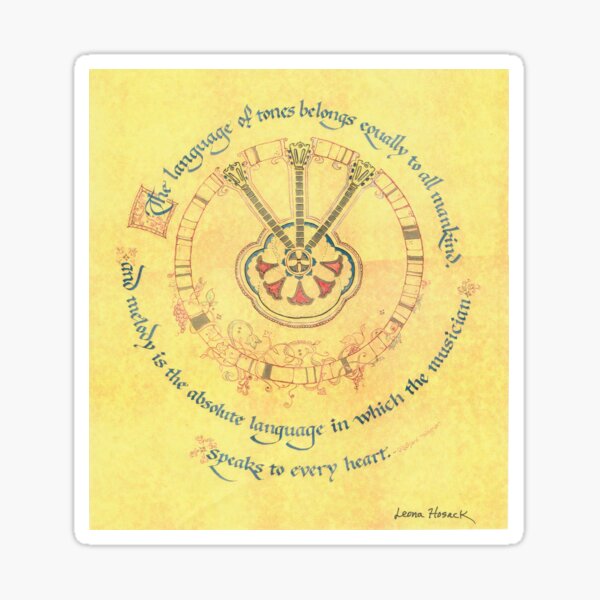 "The Language Of Tones..."Guitar Design Sticker