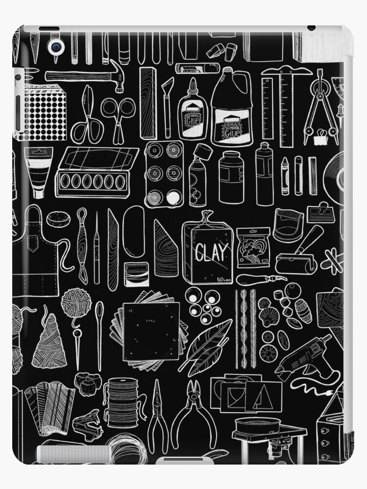 85+ Art Supply Doodles in Black iPad Case & Skin for Sale by thecraftace