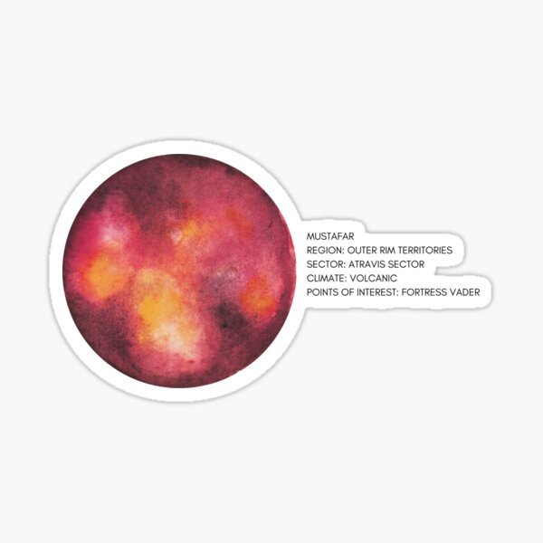 Item preview, Mustafar Sticker designed and sold by FandomLimited.