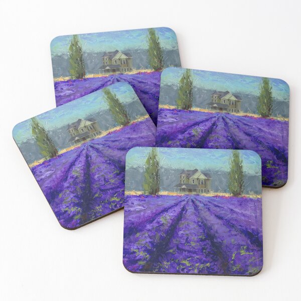 Item preview, Plein Air Lavender Landscape and Farm House Impressionistic Painting designed and sold by Karen Whitworth.