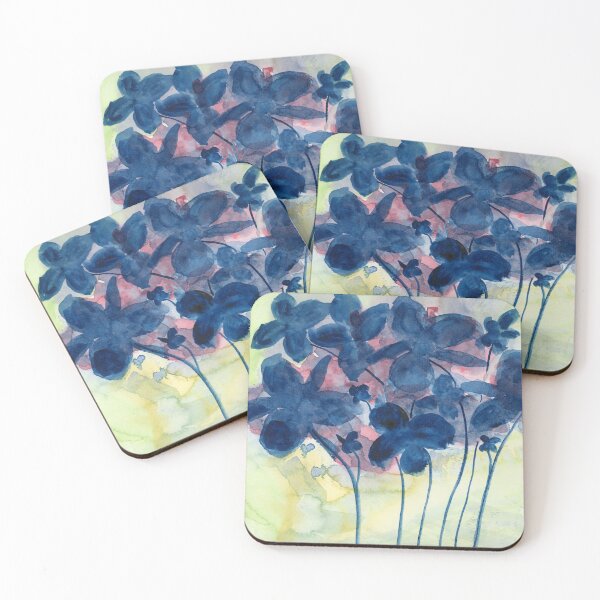 Item preview, Blue Flowers Watercolor Painting  designed and sold by Eugenia Alvarez.