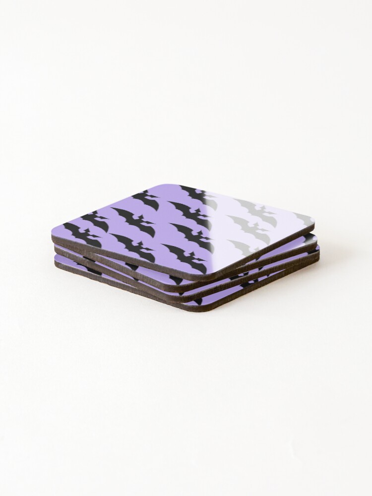 Thumbnail 4 of 5, Coasters (Set of 4), Bat pattern designed and sold by Owltopia.