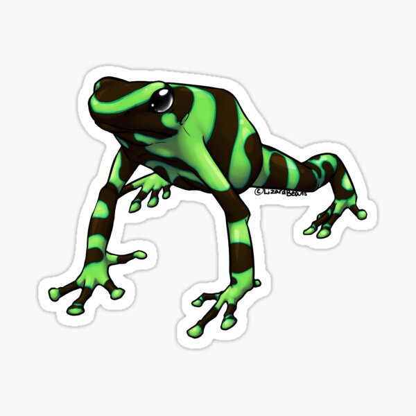 Item preview, Green and Black Poison Dart Frog designed and sold by LizardBeans.