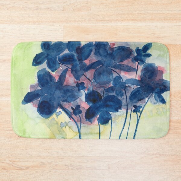 Item preview, Blue Flowers Watercolor Painting  designed and sold by Eugenia Alvarez.