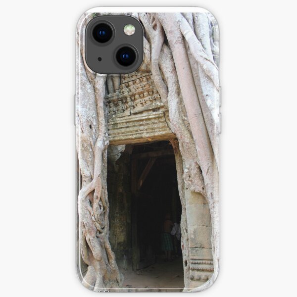 Banyan Doorway in Angkor iPhone Soft Case