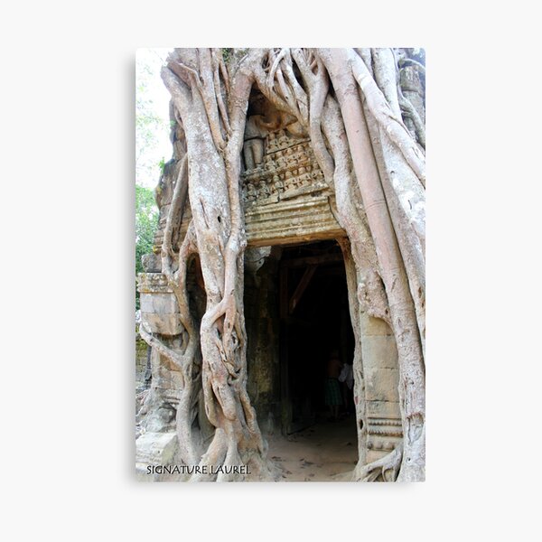 Banyan Doorway in Angkor Canvas Print