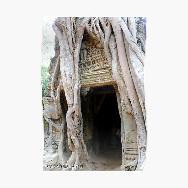 Banyan Doorway in Angkor Poster