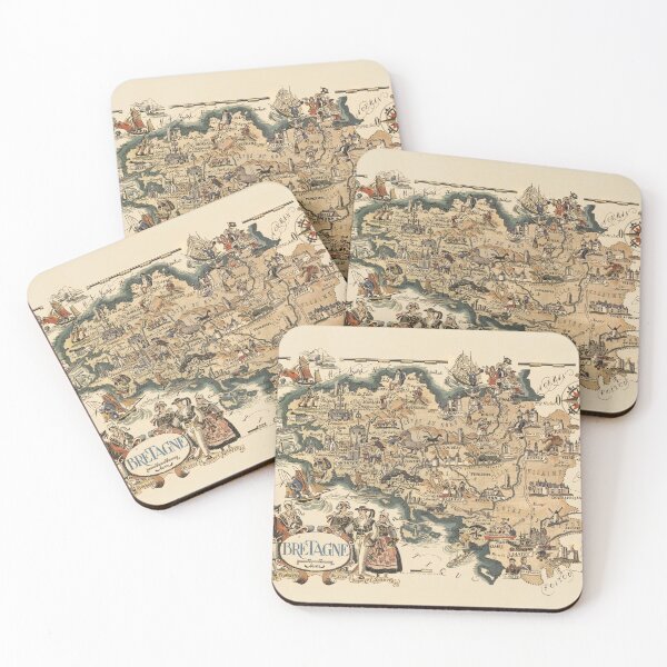 Item preview, 1951 Vintage Map of Brittany, France. designed and sold by Gin  Neko.