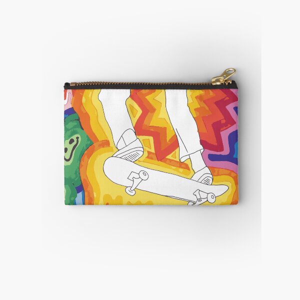 Item preview, Skate boarder in front of colour background designed and sold by oddwall.