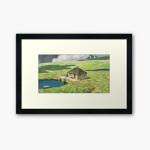 Howls Cottagecore Scene Framed Art Print