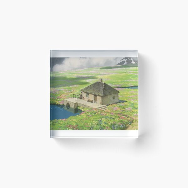 Howls Cottagecore Scene Acrylic Block