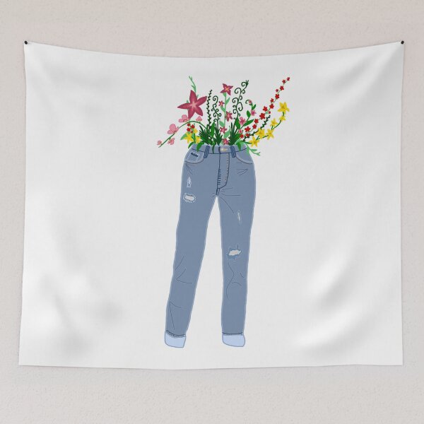 Item preview, Mom Jeans with flowers designed and sold by blejsart.