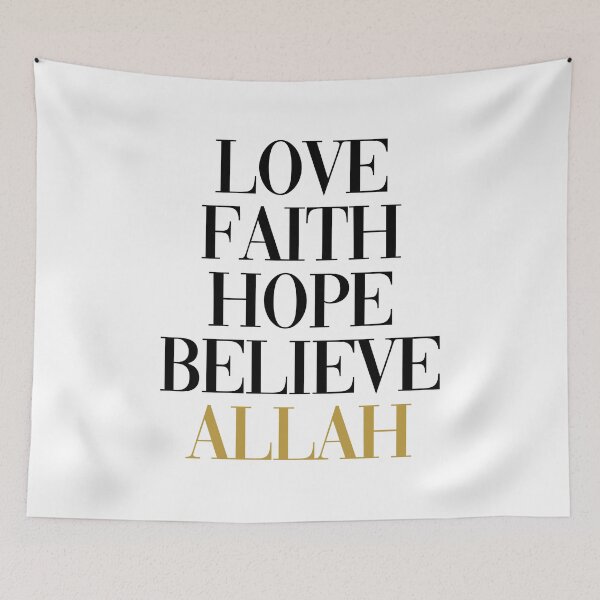 Item preview, Love, Faith, Hope, Believe Allah designed and sold by moslem-pride.