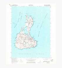 USGS TOPO Map Rhode Island RI Block Island 353244 1957 24000 Photographic Print