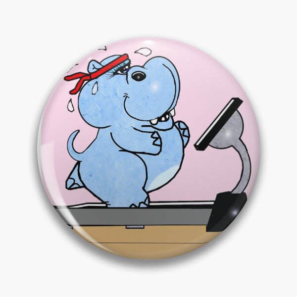 Item preview, a fat hippo on a treadmill designed and sold by Shirley cute art .
