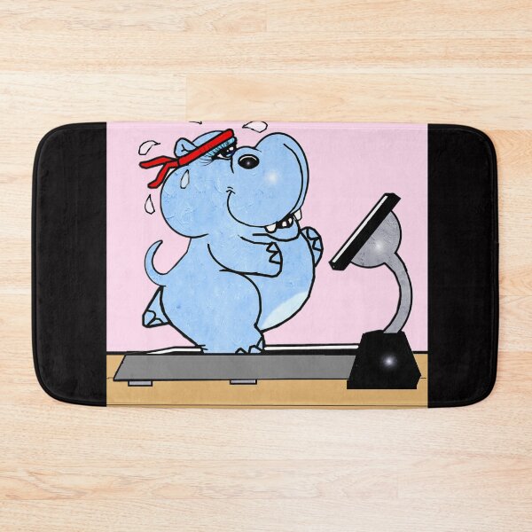 Item preview, a fat hippo on a treadmill designed and sold by Shirley cute art .