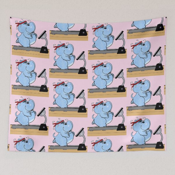 Item preview, a fat hippo on a treadmill designed and sold by Shirley cute art .
