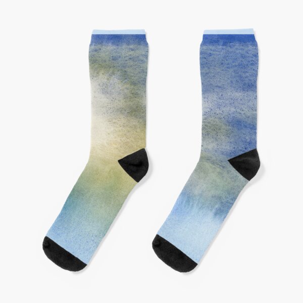 Quiet Winter Abstract Watercolor Socks