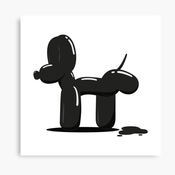 Peeing balloon dog (Black) Canvas Print