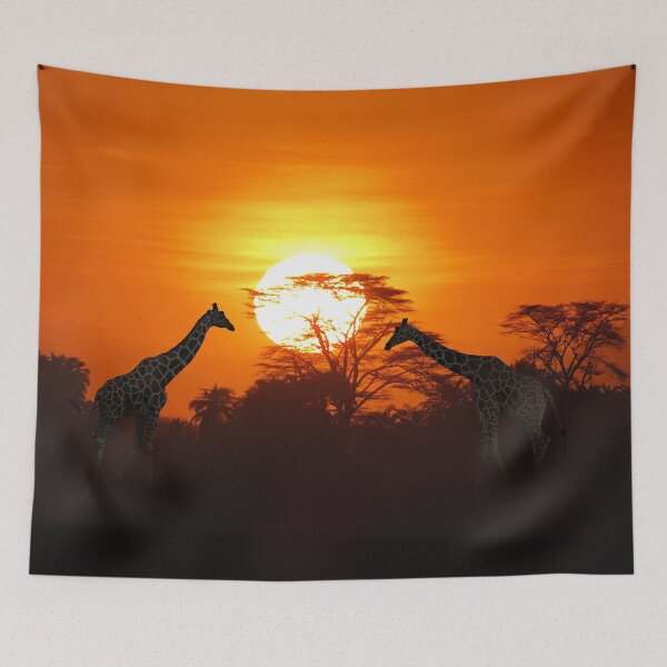 Item preview, Sunset with giraffes on safari in Kenya / Africa designed and sold by TShirtsundMehr.