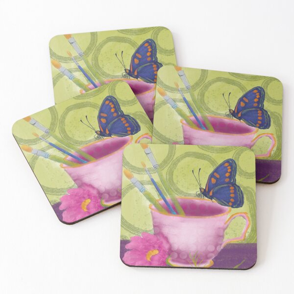 Artikelvorschau, Schmetterlingsteetasse entworfen und verkauft von Katie Morris Art.