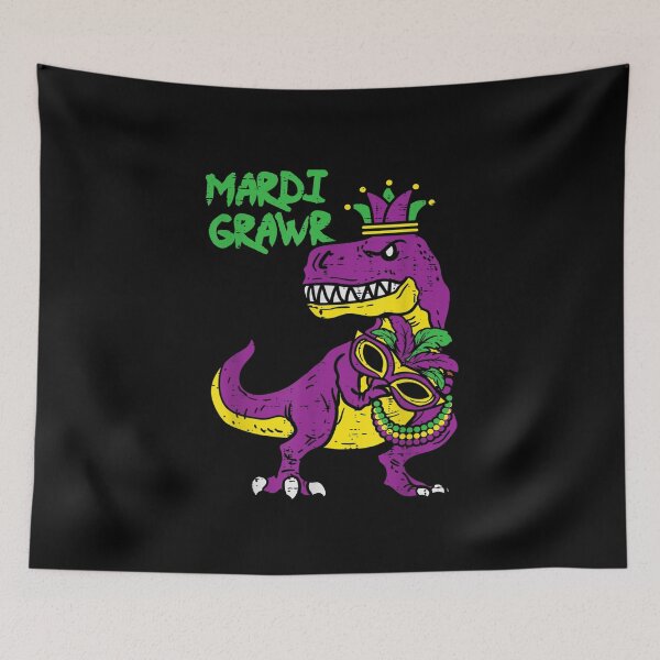 Artikelvorschau, Mardi Grawr Jester Trex Dinosaurier entworfen und verkauft von birdmorrison.